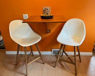 Pair of White Tulip Stools