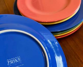 Zrike Portugal Multicolor Ceramic Dinner & Salad Plates - 4 Dinner Plates, 3 Salad Plates