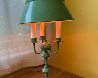 Green French Buillotte Table Lamp