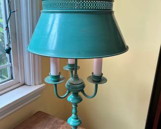 Green French Buillotte Table Lamp
