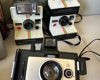 1972 Polaroid One step Land Cameras - SX-70, The Colorpack Polaroid Land Camera, 1965 Polaroid Automatic Instant Pack Film Land Camera - Model 104 