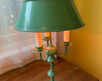 Green French Buillotte Table Lamp