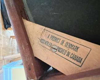 F.M. Furniture Company MCM Dining Chairs with Green & Yellow Leather Seats