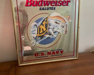 Budweiser mirrored sign $90.00. 