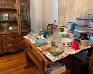 Heavy dining set 
Table 2 benches