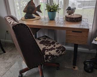 Wood Desk, Office Chair