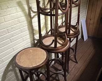 Wood/Cane Bar Stools