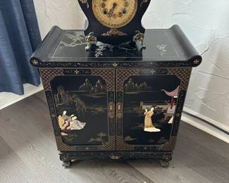 Asian Cabinet, Vintage Mantle Clock