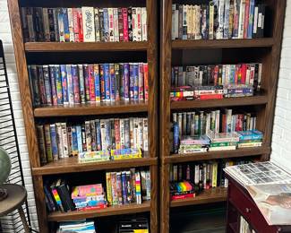 LOTS OF VHS TAPES! Bookcases