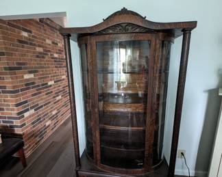 Antique Bowed Window Hutch