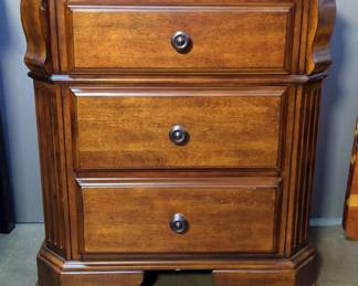 Wood 3 Drawer Night Stand, 29" x 26" x 17", Has Wear