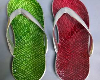 Artware Aluminum Flip Flop Trinket Trays, Various Colors, Qty 24