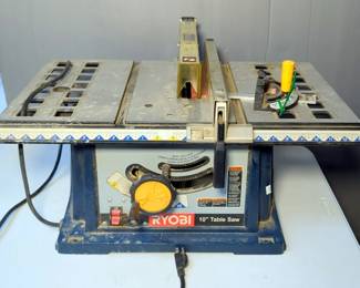 Ryobi 10" Electric Table Saw, 15" x 26" x 22", Powers On