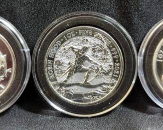 2021 Great Britain 2 Pounds 1 Oz. .999 Silver Coins, Qty 3