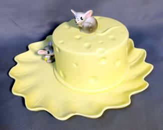 Opalescent Hobnail 10.5" Plate, 4.5" Toothpick Holder, Bordallo Pinheiro Decorative 8" Plates, Mouse Cheese Plate, And More