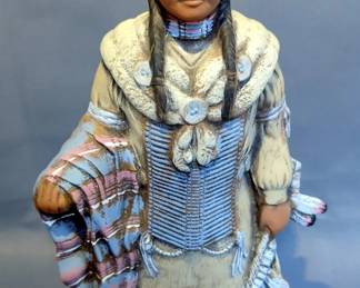 Ceramic Native American Figurine, 10" Tall, Resin Bear With Fish Figurine, Nemadji Pottery, 2", Qty 2, Hand Painted Trail's End Rock, And More