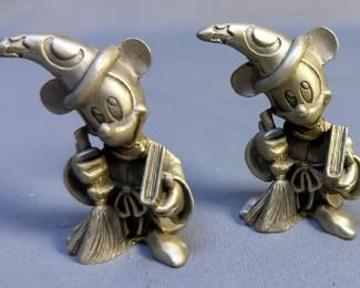Distinctive Souvenirs Silver Plated Collectors Spoon, The Walt Disney CO Hudson Fine Pewter Sorcerer's Apprentice Mickey, Qty 2, And More Total Qty 5