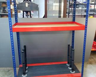 Farmers Metal Framed Rolling Cart With 2 Adjustable Shelves, Material Dividers Are Bolted To Bottom Shelf, 66" x 48.5" x 24.5"