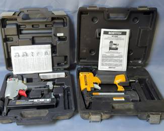 Bostitch Brad Nailer, Model BT200, And Porter Cable Crown Narrow Stapler, Model NS150C, Both In Hard Sided Carry Cases