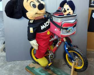 Mickey Mouse Plush Dolls, 37" Tall And 14", Qty 2, Toddlers Huffy Rocket Bicycle