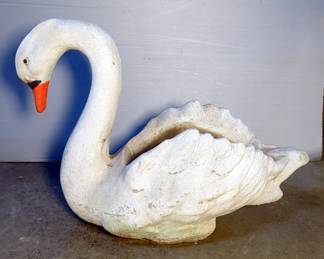 Concrete Swan Planter Pots, 17.5" Tall, Qty 2