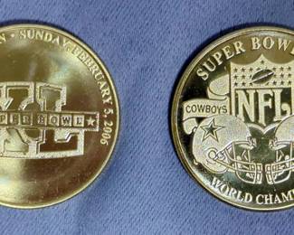Super Bowl Commemorative Coins Including Super Bowl XII Cowboys Vs. Broncos And Super Bowl XL Steelers Vs. Seahawks