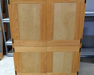 Hand Crafted Wood Cabinet With 4 Doors And Slide Out Drawers, 48.75" x 35.75" x 31"
