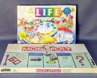 Board Games Including The Game Of Life, And Monopoly