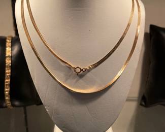 30" 14K HERRINGBONE CHAIN