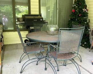 PATIO SET AND GAS GRILL