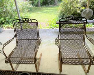 2 METAL SPRING CHAIRS