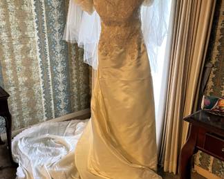 BEADED AND PEARL WEDDING DRESS