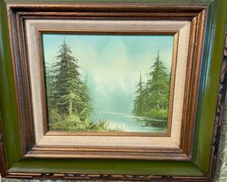 SIGNED S HILL OIL ON CANVAS 