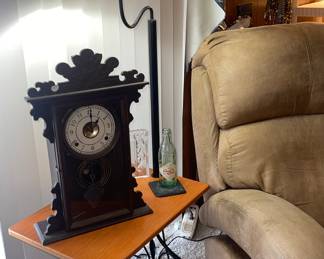 Lamp Table with Magazine Holder (clock sold)