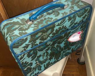 Vintage fabric suitcase 