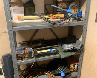 Paint Sprayer, Tank Hoses and more, Metal shelf