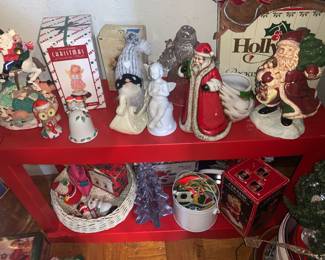 Vintage Christmas Decorations, Musical Santa, Bells, Ornaments 