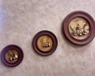 Seagulls Resin Lucite Shells wall decor MCM