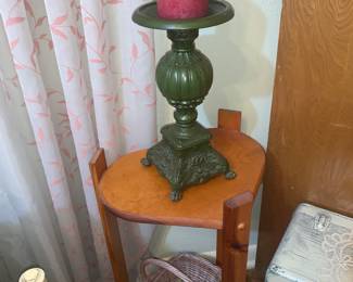 Metal Candle Holder, Heart wooden shelf