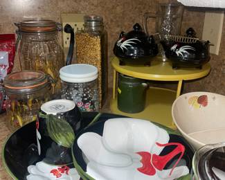 Variety of Glass Canisters Wheat and others