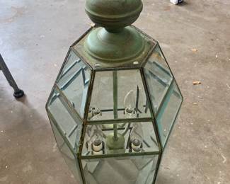Large Brass Light Fixture hanging 