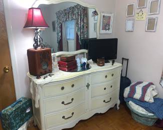 Hollywood Regency dresser with mirror