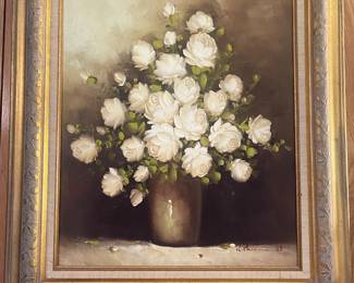 White roses oil Painting 