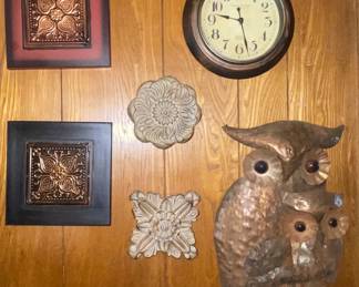 Metal MCM Owl, Wall clock, wall decor