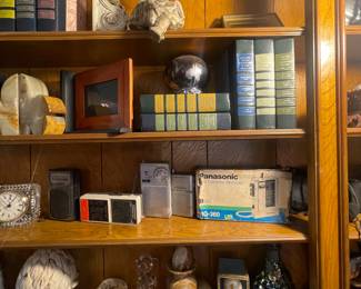 Vintage Cassette player in box, Carnival Glass Vase