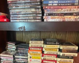 Vintage 8 Tracks & Cassettes, DVD movies 