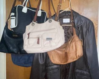 Leather coats, Purses