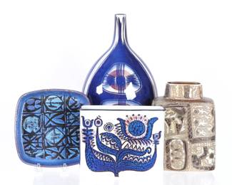 Lot 317: Four Royal Copenhagen Fajance Vases and Bowl