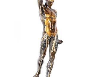 Lot 249: Polychrome Decorated Anatomy Figure Signed FD