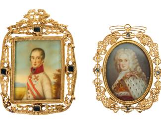 Lot 17: Two Miniature Portraits Francis II & George II